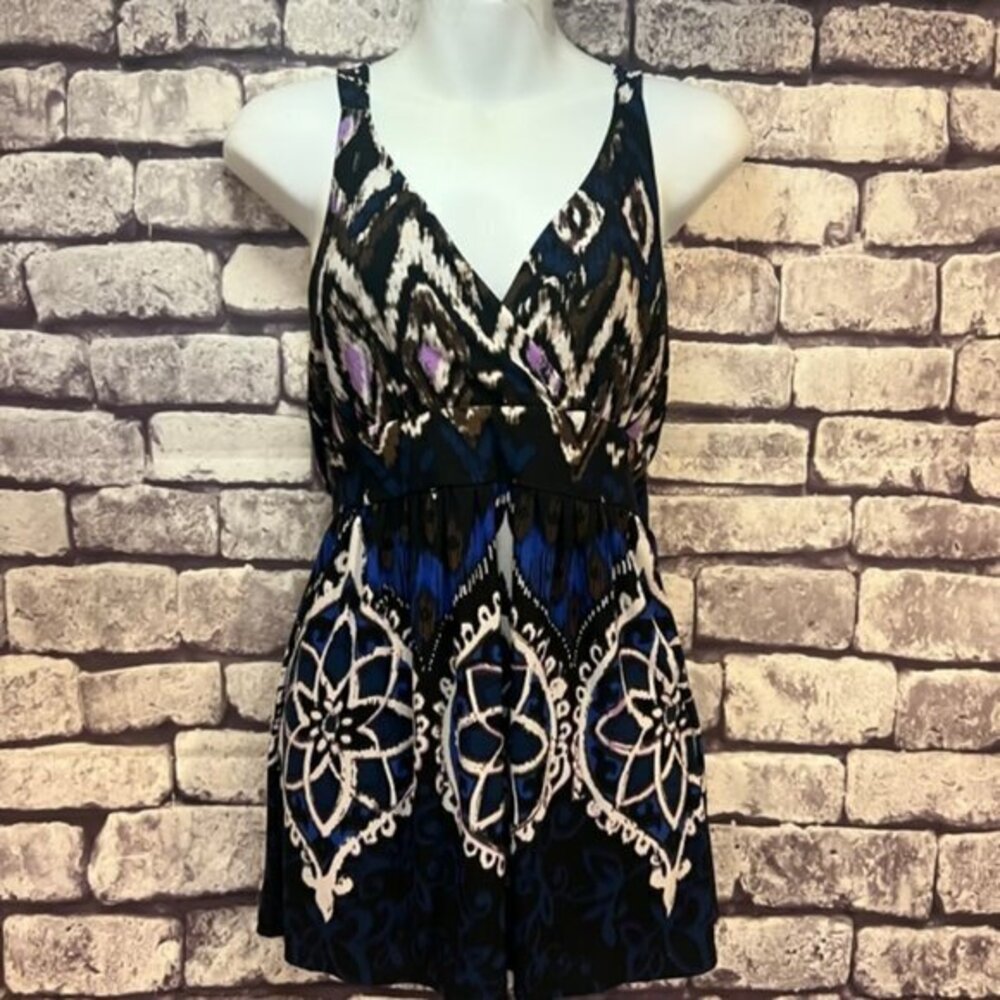 INC Multicolored Race Back Sleeveless Top Size Small